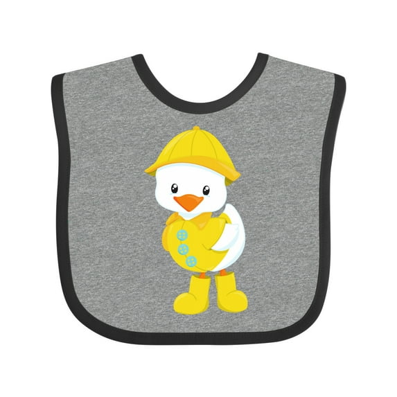 Inktastic Cute Duck, Baby Duck, Duck in Raincoat, Rain Boys or Girls Baby Bib