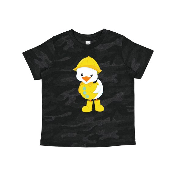 Inktastic Cute Duck, Baby Duck, Duck in Raincoat, Rain Boys or Girls Toddler T-Shirt