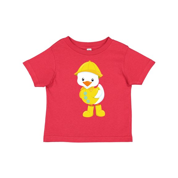 Inktastic Cute Duck, Baby Duck, Duck in Raincoat, Rain Boys or Girls Toddler T-Shirt