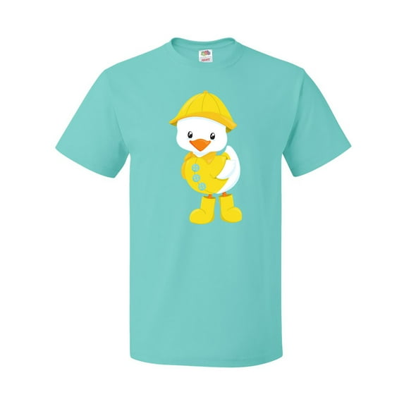 Inktastic Cute Duck In Yellow Raincoat And Boots, Baby Duck T-Shirt