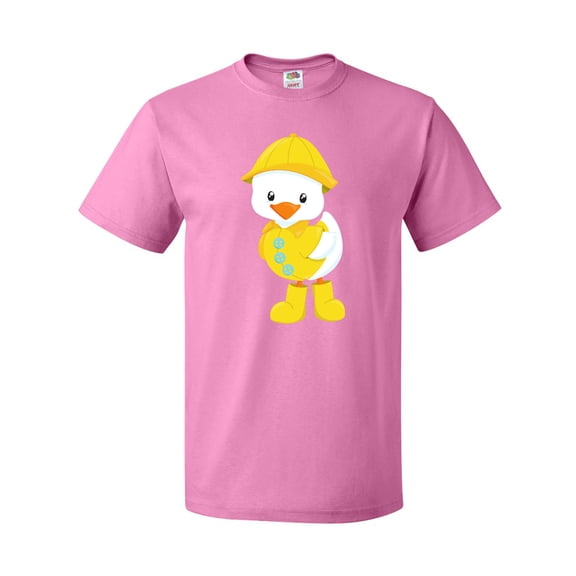 Inktastic Cute Duck In Yellow Raincoat And Boots, Baby Duck T-Shirt