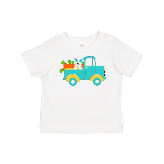 Inktastic Cute Easter Bunny in Blue Truck with Carrots Boys or Girls Baby T-Shirt