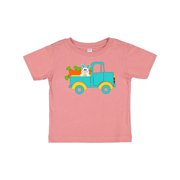Inktastic Cute Easter Bunny in Blue Truck with Carrots Boys or Girls Baby T-Shirt