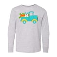 thumbnail image 1 of Inktastic Cute Easter Bunny in Blue Truck with Carrots Long Sleeve Youth T-Shirt, 1 of 5