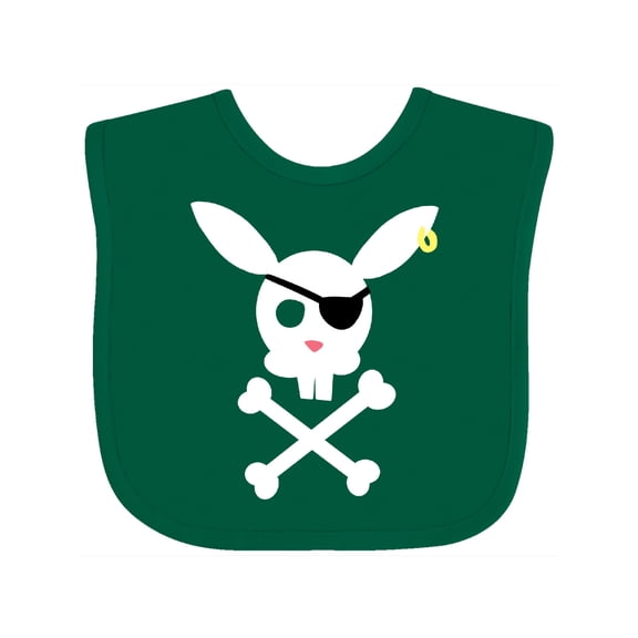 Inktastic Cute Easter Pirate Bunny with Eyepatch and Earring Boys or Girls Baby Bib