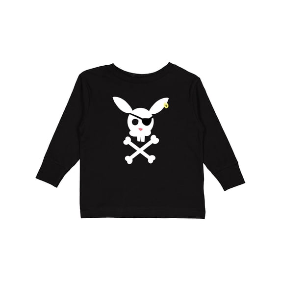 Inktastic Cute Easter Pirate Bunny with Eyepatch and Earring Boys or Girls Long Sleeve Toddler T-Shirt
