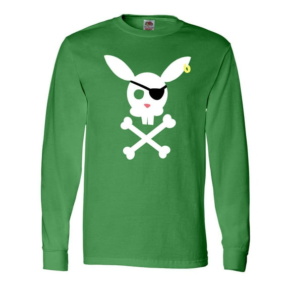 Inktastic Cute Easter Pirate Bunny with Eyepatch and Earring Long Sleeve T-Shirt