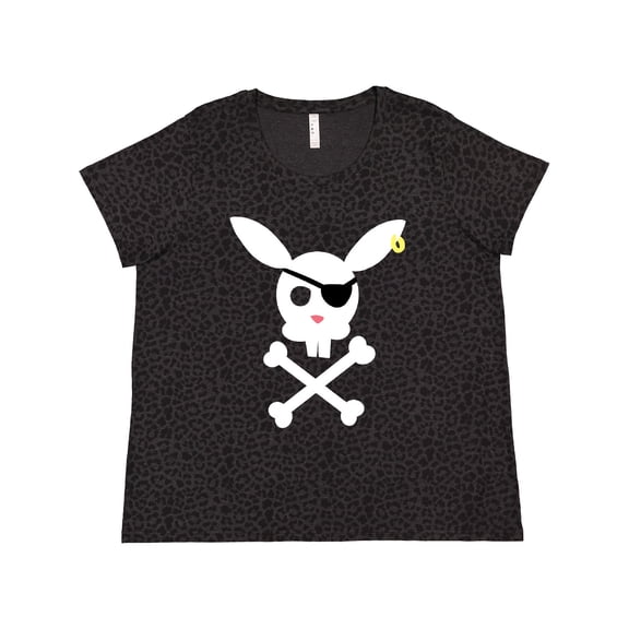 Inktastic Cute Easter Pirate Bunny with Eyepatch and Earring Women's Plus Size T-Shirt
