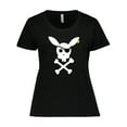 thumbnail image 1 of Inktastic Cute Easter Pirate Bunny with Eyepatch and Earring Women's Plus Size T-Shirt, 1 of 5