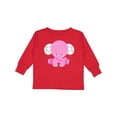 thumbnail image 1 of Inktastic Cute Elephant, Little Elephant, Pink Elephant Girls Long Sleeve Toddler T-Shirt, 1 of 5