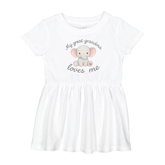 Inktastic Cute Elephant My Great Grandma Loves Me Girls Baby Dress