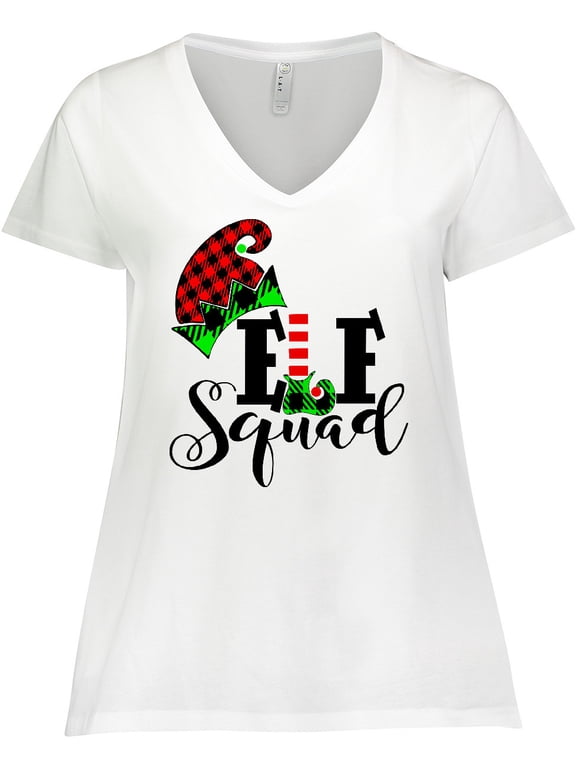 Cute Elf Squad Women's Plus Size V-Neck T-Shirt