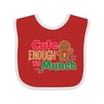 thumbnail image 1 of Inktastic Cute Enough to Munch with Gingerbread Man Boys or Girls Baby Bib, 1 of 4