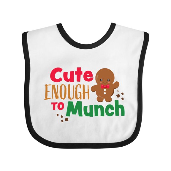 Inktastic Cute Enough to Munch with Gingerbread Man Boys or Girls Baby Bib