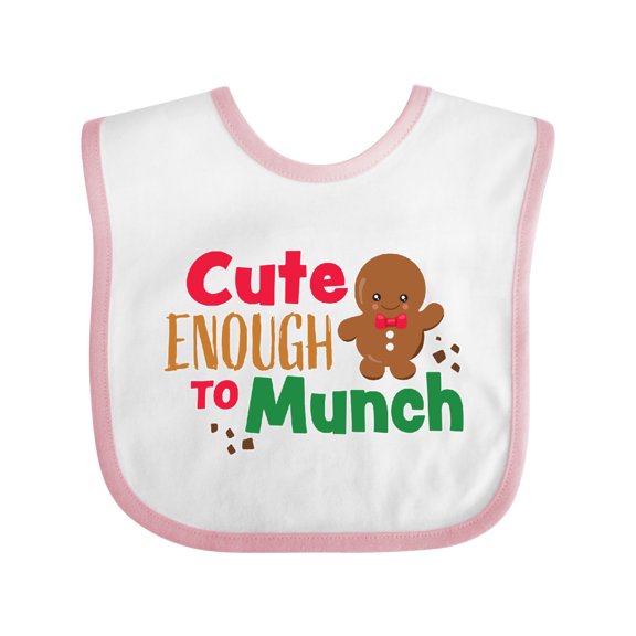 Inktastic Cute Enough to Munch with Gingerbread Man Boys or Girls Baby Bib