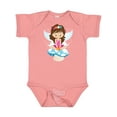 thumbnail image 1 of Inktastic Cute Fairy, Brown Hair, Fairy Sitting On Mushroom Girls Baby Bodysuit, 1 of 5