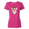 thumbnail image 1 of Inktastic Cute Fairy, Brown Hair, Fairy Sitting On Mushroom Women's T-Shirt, 1 of 5