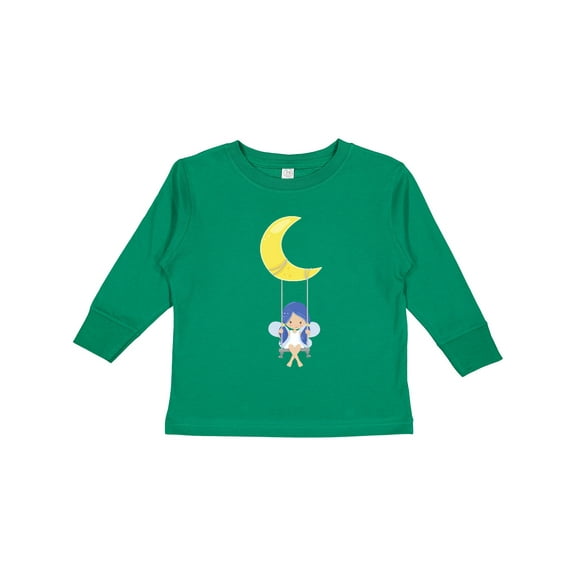Inktastic Cute Fairy, Fairy On The Moon, Fairy On A Swing Girls Long Sleeve Toddler T-Shirt