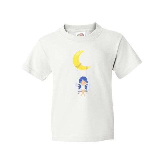 Inktastic Cute Fairy, Fairy On The Moon, Fairy On A Swing Youth T-Shirt