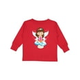 thumbnail image 1 of Inktastic Cute Fairy, Magic Fairy, Brown Hair, Mushroom Girls Long Sleeve Toddler T-Shirt, 1 of 5