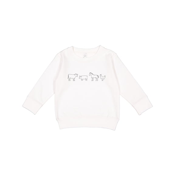 Inktastic Cute Farm Animal Line Art Cow Pig Horse Chicken Toddler Sweatshirt