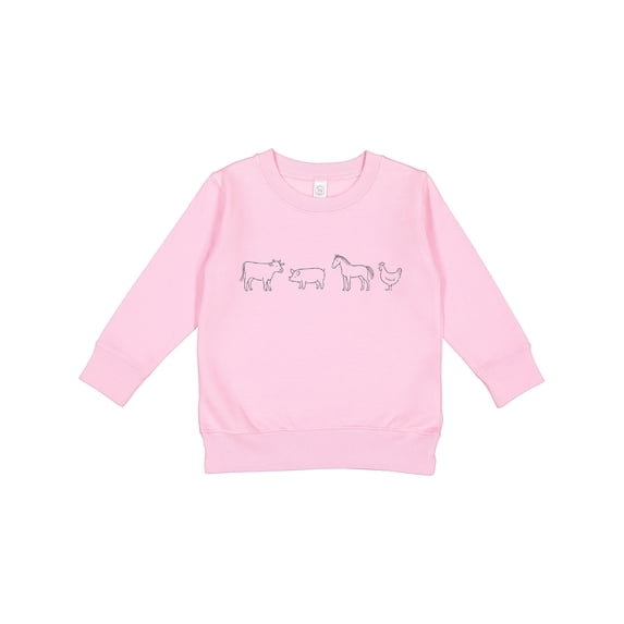Inktastic Cute Farm Animal Line Art Cow Pig Horse Chicken Toddler Sweatshirt