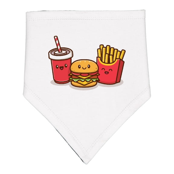 Inktastic Cute Fast Food Friends Burger Fries Soda Baby Bandana Bib