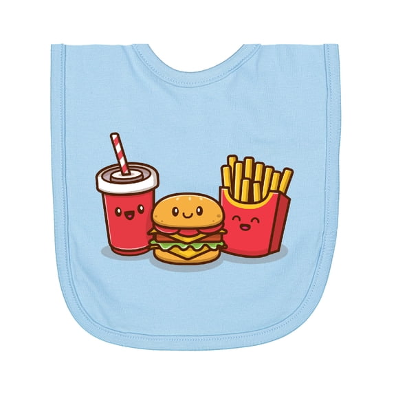 Inktastic Cute Fast Food Friends Burger Fries Soda Newborn Bib