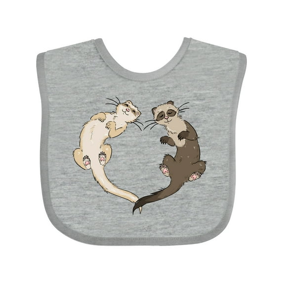 Inktastic Cute Ferret Heart Boys or Girls Baby Bib