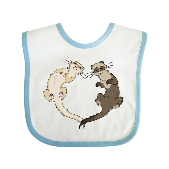 Inktastic Cute Ferret Heart Boys or Girls Baby Bib
