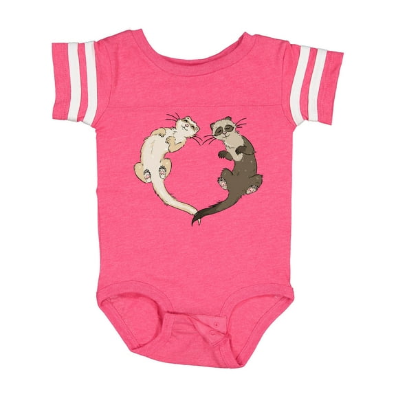 Inktastic Cute Ferret Heart Boys or Girls Baby Bodysuit