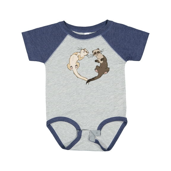 Inktastic Cute Ferret Heart Boys or Girls Baby Bodysuit