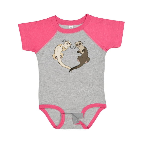Inktastic Cute Ferret Heart Boys or Girls Baby Bodysuit
