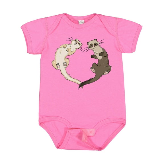 Inktastic Cute Ferret Heart Boys or Girls Baby Bodysuit