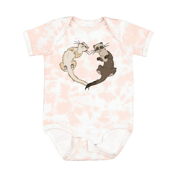 Inktastic Cute Ferret Heart Boys or Girls Baby Bodysuit