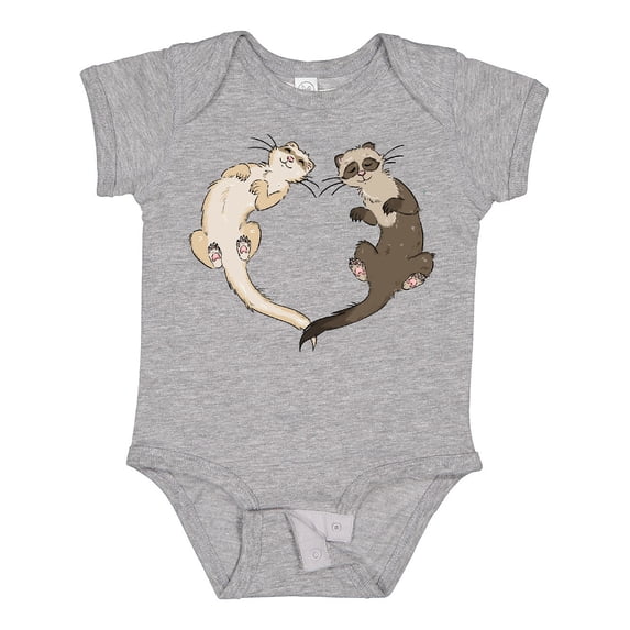 Inktastic Cute Ferret Heart Boys or Girls Baby Bodysuit