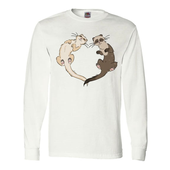 Inktastic Cute Ferret Heart Long Sleeve T-Shirt