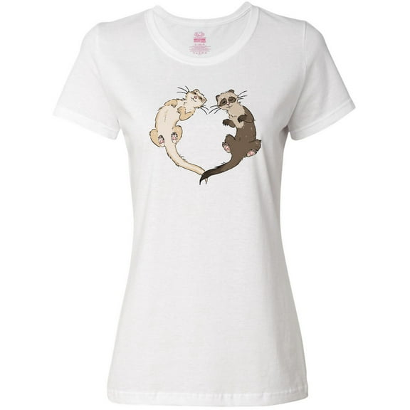 Inktastic Cute Ferret Heart Women's T-Shirt