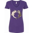 thumbnail image 1 of Inktastic Cute Ferret Heart Women's V-Neck T-Shirt, 1 of 5