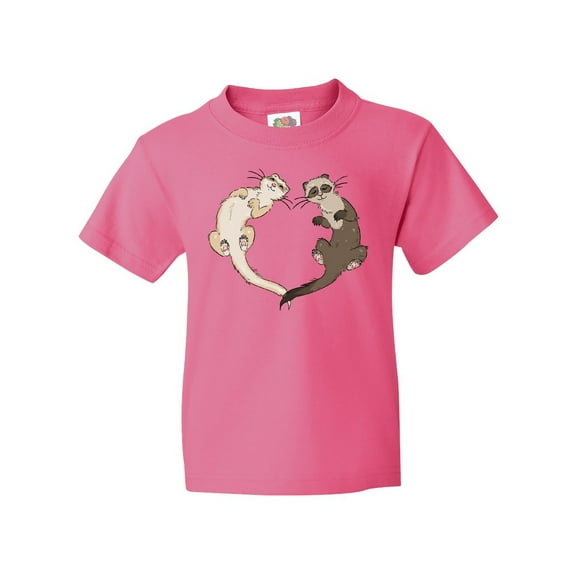 Inktastic Cute Ferret Heart Youth T-Shirt