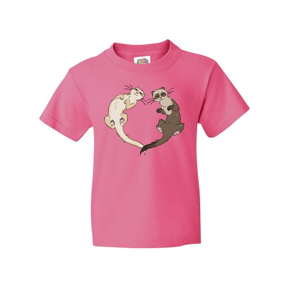 Inktastic Cute Ferret Heart Youth T-Shirt