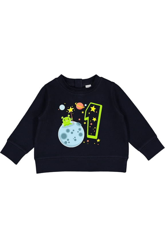 Cute First Birthday Alien in Space Baby Sweatshirt