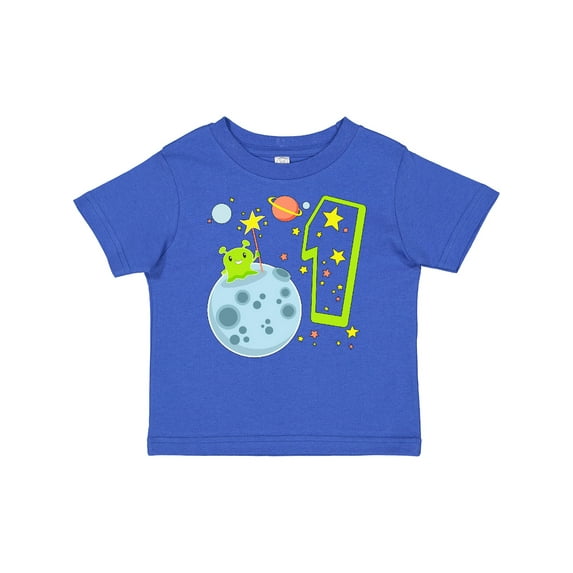 Inktastic Cute First Birthday Alien in Space Boys or Girls Baby T-Shirt