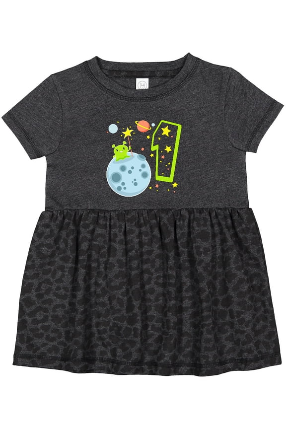 Cute First Birthday Alien in Space Girls Baby Dress
