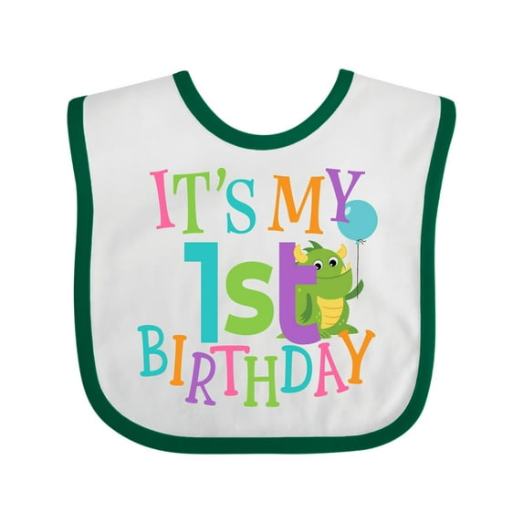 Inktastic Cute First Birthday Monster 1 Year Old Boys or Girls Baby Bib
