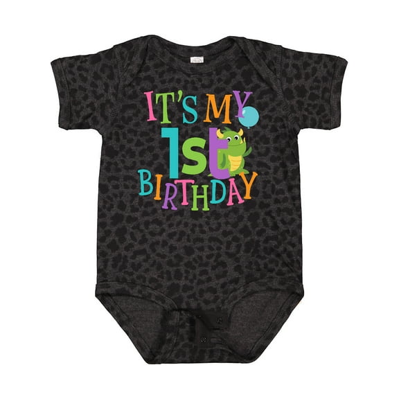 Inktastic Cute First Birthday Monster 1 Year Old Boys or Girls Baby Bodysuit