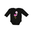 thumbnail image 1 of Inktastic Cute Flamingo, Baby Flamingo, Pink Flamingo, Bird Girls Long Sleeve Baby Bodysuit, 1 of 5