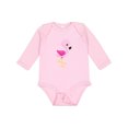 thumbnail image 1 of Inktastic Cute Flamingo, Baby Flamingo, Pink Flamingo, Bird Girls Long Sleeve Baby Bodysuit, 1 of 5