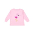 thumbnail image 1 of Inktastic Cute Flamingo, Baby Flamingo, Pink Flamingo, Bird Girls Long Sleeve Toddler T-Shirt, 1 of 5
