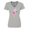 thumbnail image 1 of Inktastic Cute Flamingo, Baby Flamingo, Pink Flamingo, Bird Women's V-Neck T-Shirt, 1 of 5